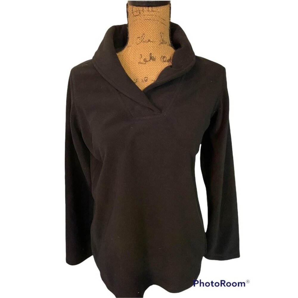 🍒 2/$20 🍒 Small Black Fleece Pullover Denim & Company